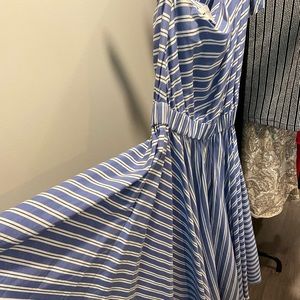 Super cute Milly blue and white one shoulder dress